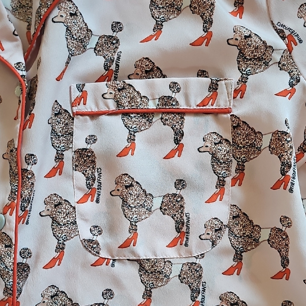 Bouffants & Broken Hearts Poodle Patterned Pajama Set - Picture 3 of 4